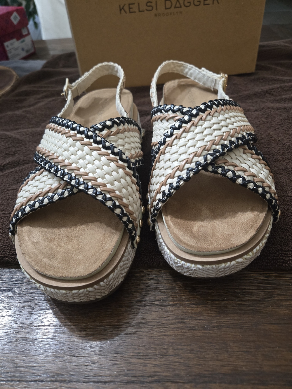 Kelsi Dagger Kids Natural Braided Slingback Sandals EUC SIZE 10 - Picture 4 of 13
